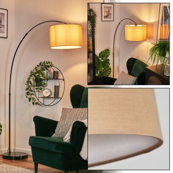 Soungou Lampadaire, Lampadaires arc Chrome, Noir, 1 lumière