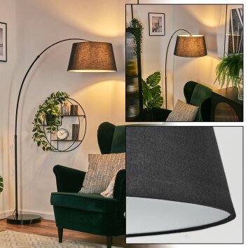 Bassagoda Lampadaire, Lampadaires arc Chrome, Noir, 1 lumière