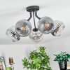 Ripoll Plafonnier, Boule lumineuse Chrome, Clair, Fumé, 5 lumières
