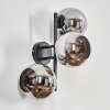 Koyoto Boule lumineuse, Applique murale Chrome, Fumé, 3 lumières