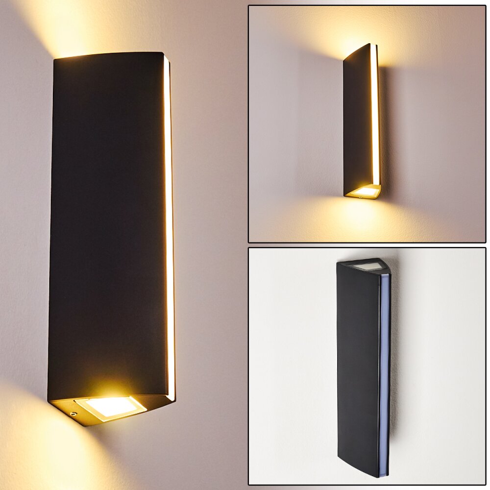 Applique murale d'extérieur Rotterdamm LED Noir, 1 lumière main product photo