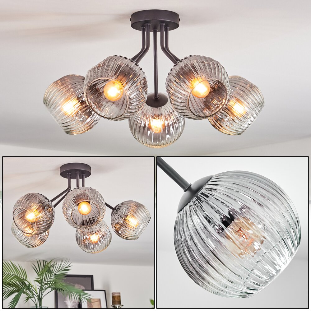 Ripoll Plafonnier, Boule lumineuse Clair, Fumé, 5 lumières main product photo