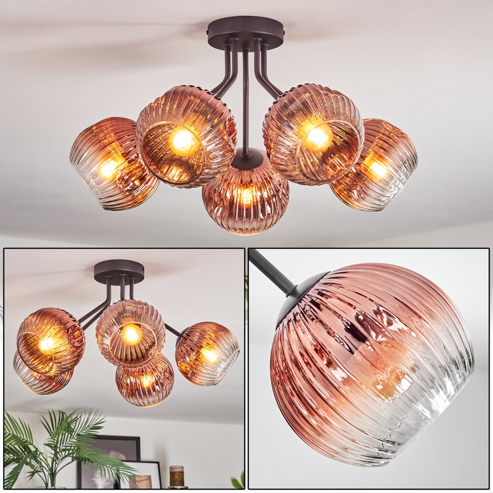 Ripoll Plafonnier, Boule lumineuse Clair, Cuivré, 5 lumières main product photo