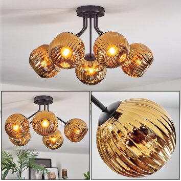 Ripoll Plafonnier, Boule lumineuse Or, 5 lumières