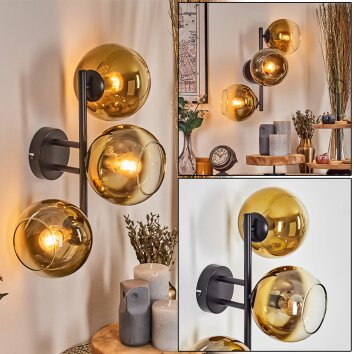 Koyoto Boule lumineuse, Applique murale Or, Clair, 3 lumières