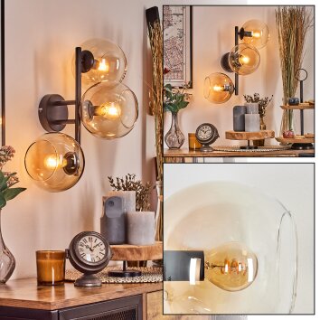 Koyoto Boule lumineuse, Applique murale Ambre, Clair, 3 lumières Koyoto Boule lumineuse, Applique murale Ambre, Clair, 3 lumières