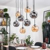Ripoll Suspension, Boule lumineuse, Suspension Écru, Noir, 8 lumières
