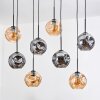 Ripoll Suspension, Boule lumineuse, Suspension Écru, Noir, 8 lumières