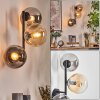 Gastor Boule lumineuse, Applique murale Ambre, Clair, Fumé, 3 lumières
