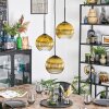 Koyoto Suspension, Boule lumineuse, Suspension grappe 30 cm Or, Clair, 3 lumières