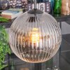 Koyoto Suspension, Boule lumineuse, Suspension grappe 30 cm Clair, Fumé, 3 lumières