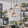 Koyoto Suspension, Boule lumineuse, Suspension grappe 30 cm Clair, Fumé, 3 lumières