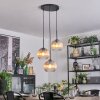 Koyoto Suspension, Boule lumineuse, Suspension grappe 30 cm Ambre, Clair, 3 lumières