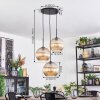 Koyoto Suspension, Boule lumineuse, Suspension grappe 30 cm Ambre, 3 lumières