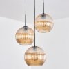 Koyoto Suspension, Boule lumineuse, Suspension grappe 30 cm Ambre, 3 lumières