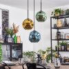 Ripoll Suspension, Boule lumineuse, Suspension grappe Bleu, Or, Vert, 3 lumières
