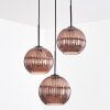 Koyoto Suspension, Boule lumineuse, Suspension grappe 30 cm Cuivré, 3 lumières