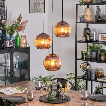 Koyoto Suspension, Boule lumineuse, Suspension grappe 30 cm Cuivré, 3 lumières