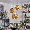Ripoll Suspension, Boule lumineuse, Suspension grappe Or, 3 lumières