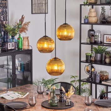 Koyoto Suspension, Boule lumineuse, Suspension grappe 30 cm Or, 3 lumières