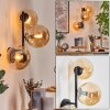 Gastor Boule lumineuse, Applique murale Ambre, 3 lumières