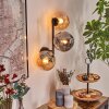 Gastor Boule lumineuse, Applique murale Ambre, Fumé, 3 lumières