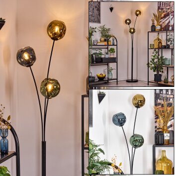 Ripoll Boule lumineuse, Lampadaire Bleu, Or, Vert, 3 lumières