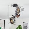Koyoto Plafonnier, Boule lumineuse 32 cm Chrome, Clair, Fumé, 4 lumières
