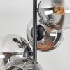 Koyoto Plafonnier, Boule lumineuse 32 cm Chrome, Clair, Fumé, 4 lumières