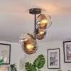 Koyoto Plafonnier, Boule lumineuse 32 cm Chrome, Clair, Fumé, 4 lumières