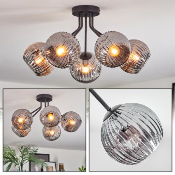 Ripoll Plafonnier, Boule lumineuse Fumé, 5 lumières Ripoll Plafonnier, Boule lumineuse Fumé, 5 lumières