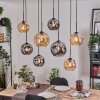 Ripoll Suspension, Boule lumineuse, Suspension Écru, Noir, 8 lumières