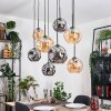 Ripoll Suspension, Boule lumineuse, Suspension Écru, Noir, 8 lumières
