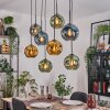 Ripoll Suspension, Boule lumineuse, Suspension Écru, Noir, 8 lumières