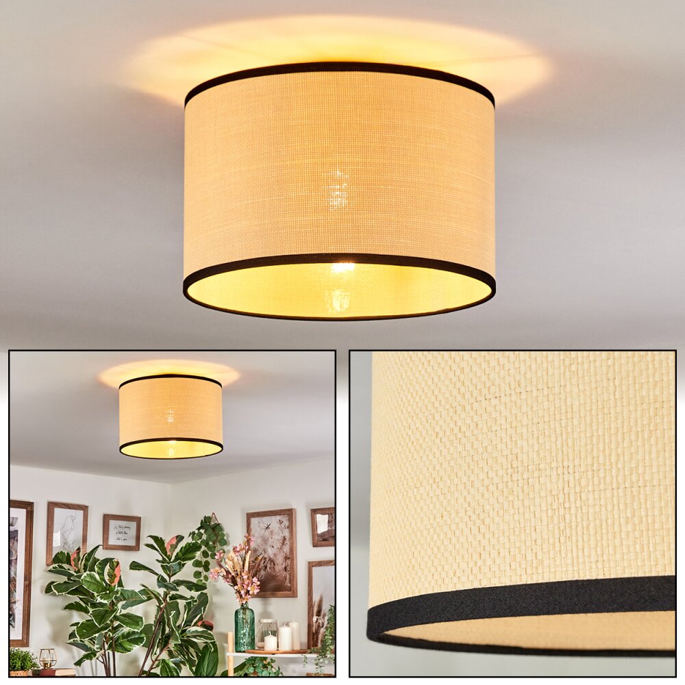 Chellas Plafonnier Écru, Noir, 1 lumière main product photo