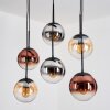 Gastor Suspension, Boule lumineuse, Suspension Ambre, Chrome, Clair, Cuivré, Fumé, 6 lumières