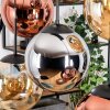 Gastor Suspension, Boule lumineuse, Suspension Ambre, Chrome, Cuivré, Fumé, 6 lumières
