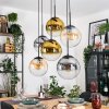 Gastor Suspension, Boule lumineuse, Suspension Ambre, Or, Clair, Fumé, 6 lumières