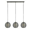 Suspension Leeville Nickel mat, Noir, 3 lumières