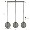 Suspension Leeville Nickel mat, Noir, 3 lumières