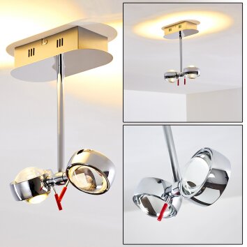 Plafonnier Florenz LED Chrome, 2 lumières