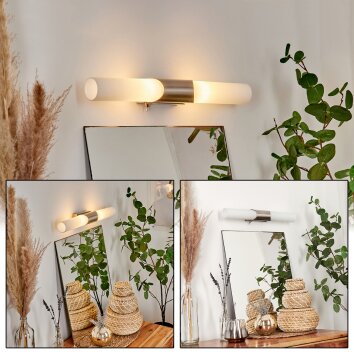 Applique murale Morges Nickel mat, 2 lumières