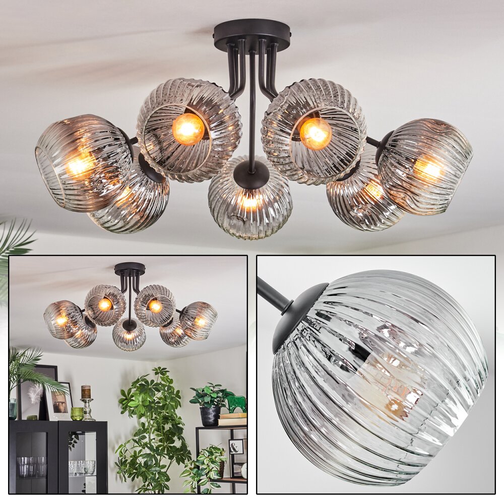 Ripoll Plafonnier, Boule lumineuse Clair, Fumé, 7 lumières main product photo