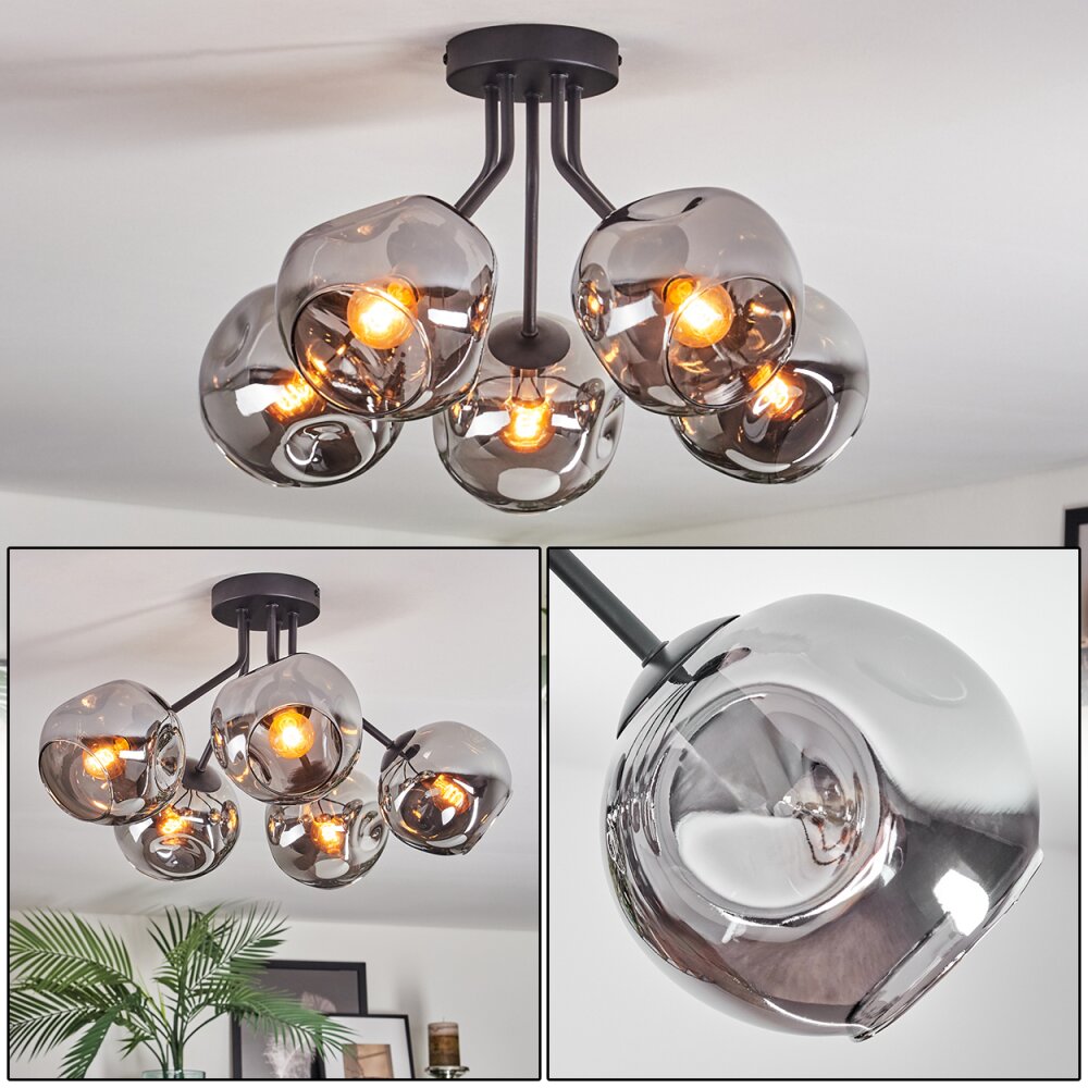 Ripoll Plafonnier, Boule lumineuse Fumé, 5 lumières main product photo