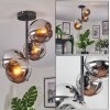 Koyoto Plafonnier, Boule lumineuse 32 cm Chrome, Fumé, 4 lumières