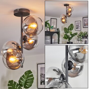Koyoto Plafonnier, Boule lumineuse 32 cm Clair, Fumé, 4 lumières