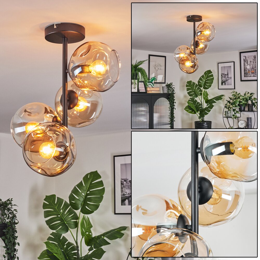 Ripoll Plafonnier, Boule lumineuse Ambre, Clair, 4 lumières main product photo