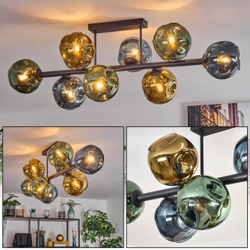 Ripoll Plafonnier, Boule lumineuse Bleu, Or, Vert, 8 lumières Ripoll Plafonnier, Boule lumineuse Bleu, Or, Vert, 8 lumières