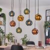 Ripoll Suspension, Boule lumineuse, Suspension Écru, Noir, 8 lumières