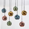 Ripoll Suspension, Boule lumineuse, Suspension Écru, Noir, 8 lumières